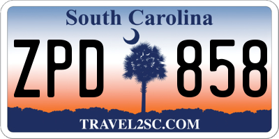 SC license plate ZPD858