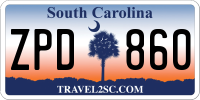SC license plate ZPD860