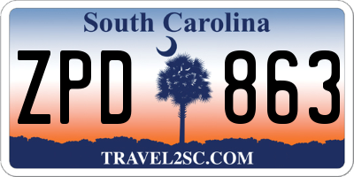SC license plate ZPD863