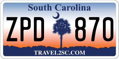 SC license plate ZPD870