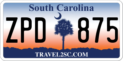 SC license plate ZPD875