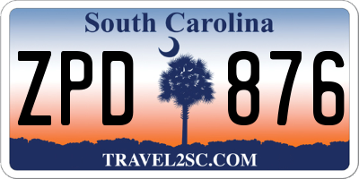 SC license plate ZPD876