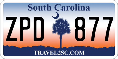 SC license plate ZPD877