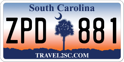 SC license plate ZPD881