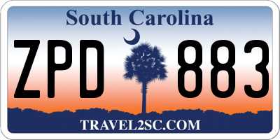 SC license plate ZPD883