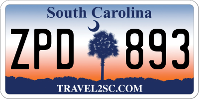 SC license plate ZPD893