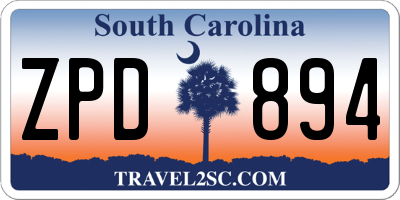 SC license plate ZPD894