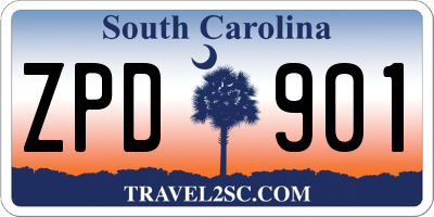 SC license plate ZPD901