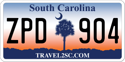 SC license plate ZPD904