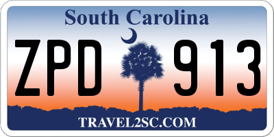 SC license plate ZPD913