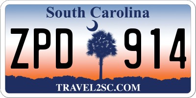 SC license plate ZPD914