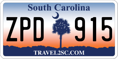 SC license plate ZPD915