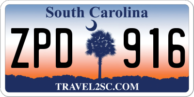 SC license plate ZPD916