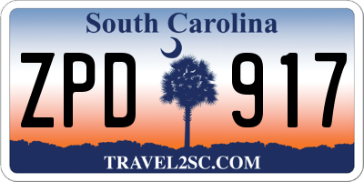 SC license plate ZPD917