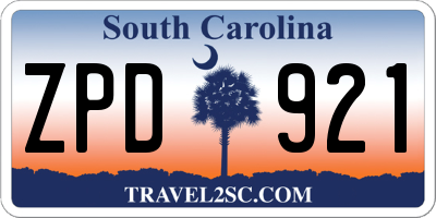 SC license plate ZPD921
