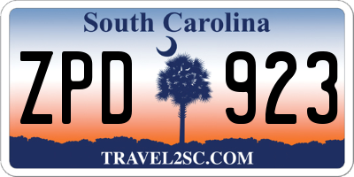 SC license plate ZPD923