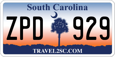 SC license plate ZPD929