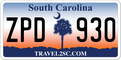 SC license plate ZPD930