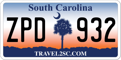 SC license plate ZPD932