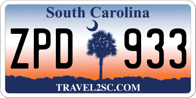 SC license plate ZPD933