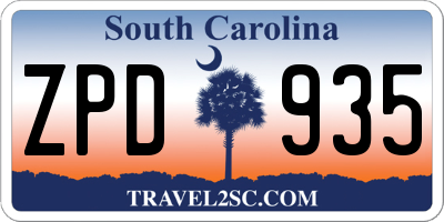 SC license plate ZPD935