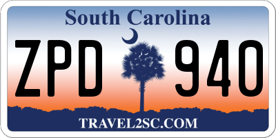 SC license plate ZPD940