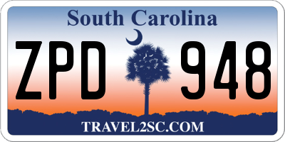 SC license plate ZPD948