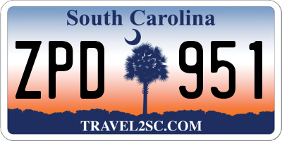 SC license plate ZPD951