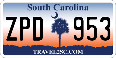 SC license plate ZPD953