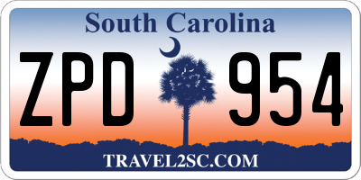 SC license plate ZPD954