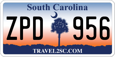 SC license plate ZPD956