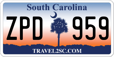 SC license plate ZPD959