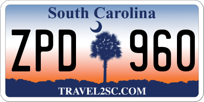 SC license plate ZPD960