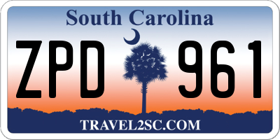 SC license plate ZPD961