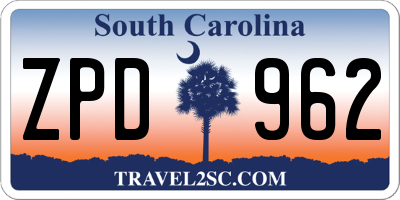 SC license plate ZPD962