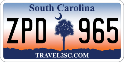 SC license plate ZPD965