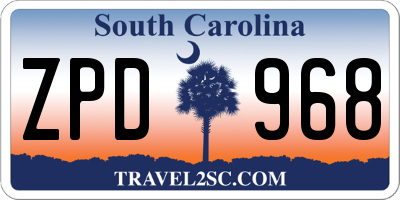 SC license plate ZPD968