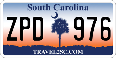 SC license plate ZPD976