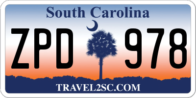 SC license plate ZPD978