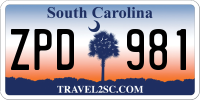 SC license plate ZPD981