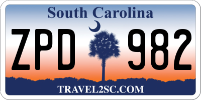 SC license plate ZPD982