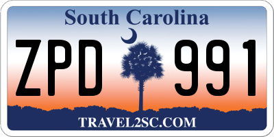 SC license plate ZPD991