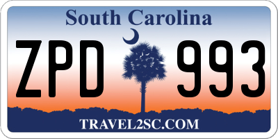 SC license plate ZPD993