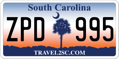 SC license plate ZPD995