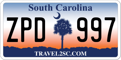 SC license plate ZPD997