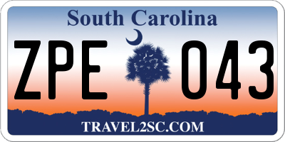 SC license plate ZPE043