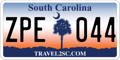 SC license plate ZPE044