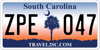 SC license plate ZPE047