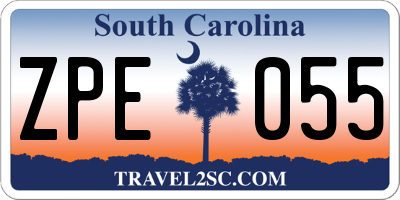 SC license plate ZPE055