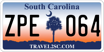 SC license plate ZPE064